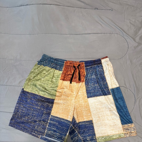 Men's Graphic Color Block Patchwork Shorts Summer Shorts Size 3XL - Picture 2 of 3